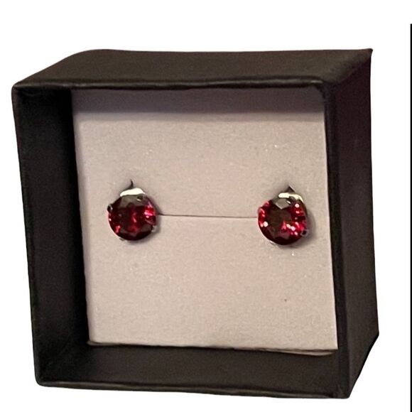 NEW Facetted Gemstone Studded Earrings January Birthstone - Picture 1 of 3